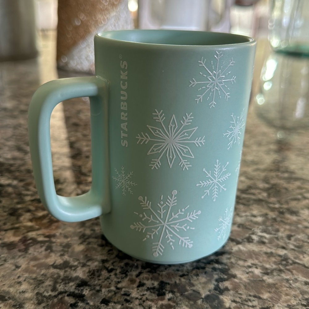 Starbucks mint snowflake mug
